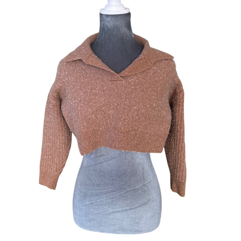 Rag & Bone Cropped Tan Wool Blend Sweater XS